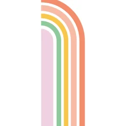 Hot Ambiance Sticker Papier peint intissé pré-encollé fresques géantes - DEMI ARCHE ARC-EN-CIEL - 90x30cm