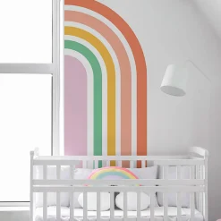 Hot Ambiance Sticker Papier peint intissé pré-encollé fresques géantes - DEMI ARCHE ARC-EN-CIEL - 90x30cm