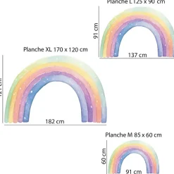 Ambiance Sticker Papier peint intissé pré-encollé fresques géantes - FRESQUE ARC-EN-CIEL - 170x120cm*Enfant Papier Peint Enfant