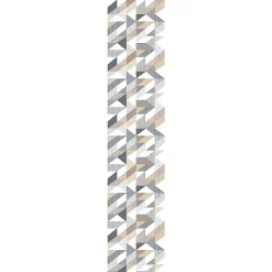 New Ambiance Sticker Papier peint intissé pré-encollé - SCANDINAVE GRAPHIQUE BRUN GRIS BLANC - 1 rouleau de 300x60cm