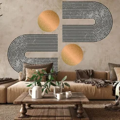 Ambiance Sticker Papier peint intissé pré-encollé fresques géantes - ARCHES ABSTRAITES AZTEC - 120x90cm* Papier Peint Art Déco
