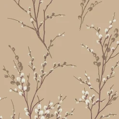 Laura Ashley Papier peint intissé Pussy willow imprimé fleurs beige taupe L.1000 x l.52cm* Papier Peint Fleuri