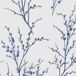 Sale Laura Ashley Papier peint intissé Pussy willow imprimé fleurs bleu L.1000 x l.52cm