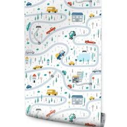Discount Muralo Papier Peint Intissé RUE Véhicules Pour Chambre D'Enfant