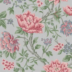 Laura Ashley Papier peint intissé Tapestry floral imprimé fleurs et branchages gris L.1000 x l.52cm