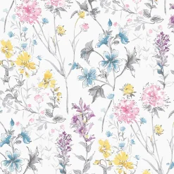 Laura Ashley Papier peint intissé Wild meadow imprimé fleurs multicouleurs L.1000 x l.52cm* Papier Peint Fleuri