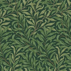 William Morris Papier peint intissé Willow imprimé feuillage vert L.1000 x l.52cm* Papier Peint Pour Couloir