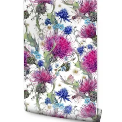 Discount Muralo Papier Peint LIBELLULE Feuilles FLEURS Pour La Chambre