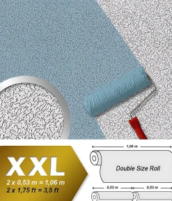 Edem Papier peint non-tissé blanc à peindre 80307BR70 à relief de type Papier ingraine* Papier Peint À Peindre