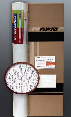 Edem Papier peint non-tissé 80362BR70-4 blanc à peindre à relief aspect de crépi 4 roul.