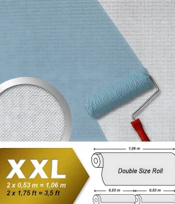 Edem Papier peint non-tissé 80310BR60 blanc à peindre à texturé de fibre de verre 1 rouleau* Papier Peint À Peindre