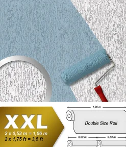 Hot Edem Papier peint non-tissé 80362BR70 blanc à peindre à relief aspect de crépi