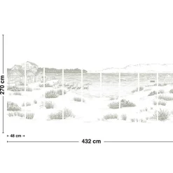 99DECO Papier peint panoramique - Cap Ferret - Vert - intissé : 150g/m² - 9 lés : 432x270cm* Papier Peint Panoramique