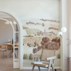 99Deco Papier peint panoramique - Campagne - Rouge - intissé : 150g/m² - 7 lés : 336x270cm* Papier Peint Panoramique