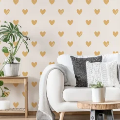 Acte Déco Papier peint panoramique enfant Amour Coeur, Jaune 375 x 250cm*Enfant Papier Peint Enfant