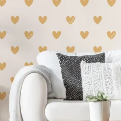 Acte Déco Papier peint panoramique enfant Amour Coeur, Jaune 375 x 250cm*Enfant Papier Peint Enfant