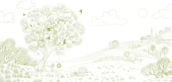 Acte Déco Papier peint panoramique enfant Cabane en plein air, Vert 150 x 250cm*Enfant Papier Peint Enfant