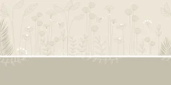 Acte Déco Papier peint panoramique enfant Mélodie des plantes, Beige 375 x 250cm*Enfant Papier Peint Enfant