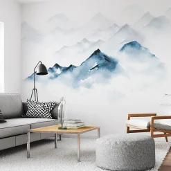 New 99DECO Papier peint panoramique - Yukon - Bleu - intissé : 150g/m² - 5 lés : 240x270cm