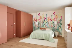 GoodHome Papier peint panoramique intissé Sinopia fleurs multicouleurs L.280 x l.159 cm* Papier Peint Fleuri|Papier Peint Pour Couloir