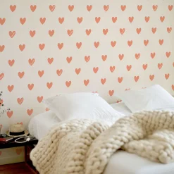 Acte Déco Papier peint panoramique enfant Amour Coeur, Orange 450 x 250cm*Enfant Papier Peint Enfant