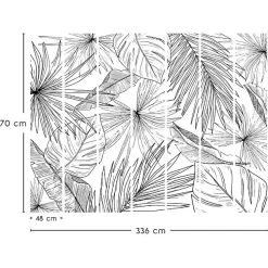 99DECO Papier peint panoramique - Lamnar - Noir - intissé : 150g/m² - 7 lés : 336x270cm* Papier Peint Panoramique