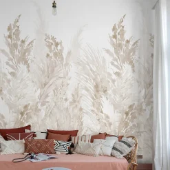 Grandeco Papier peint panoramique intissé pampas beige, 3 lés, L.280 x l.159 cm* Papier Peint Panoramique