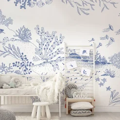 Acte Déco Papier peint panoramique enfant Jardin sous-marin, Bleu 225 x 250cm*Enfant Papier Peint Enfant