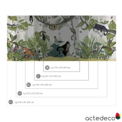 Acte Déco Papier peint panoramique enfant Jungle couleurs clair 170x250cm*Enfant Papier Peint Enfant