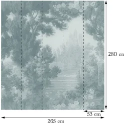 Hot Lutece Papier peint panoramique vinyle intissé Villa Rosalie mat et satiné paysage, foret bleu l.1400 x l.53 cm