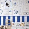 Acte Déco Papier peint panoramique enfant Petits Explorateurs, Bleu 150 x 250cm*Enfant Papier Peint Enfant