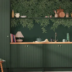 William Morris at Home Papier peint panoramique intissé Willow bough deep vert L.4000 x l.250cm William Morris