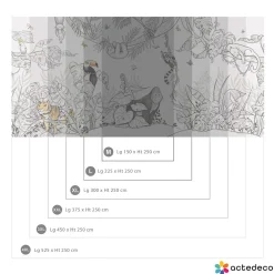 Acte Déco Papier peint panoramique enfant Jungle, Couleurs 225 x 250cm*Enfant Papier Peint Enfant