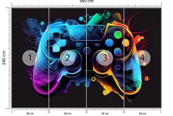 Discount Muralo Papier Peint Photo MANETTE DE JEU Abstraction Pour Chambre D'Adolescent 360cm x 240cm
