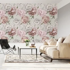 Outlet Muralo Papier Peint PIVOINES Feuilles Nature Pour La Chambre