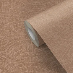 Best GoodHome Papier peint pré-encollé vinyle intissé géométrique Easy Roll Barrington rose l.53 x H.1005 cm