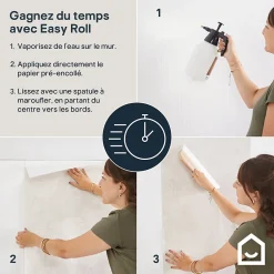 GoodHome Papier peint pré-encollé vinyle à rayures Easy Roll Satori rayures jaune ocre l.53 x H.1005 cm* Papier Peint Pour Couloir|Papier Peint Pour Chambre