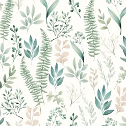 Discount GoodHome Papier peint pré-encollé vinyle intissé fleuri Easy Roll Chandos vert l.53 x H.1005 cm