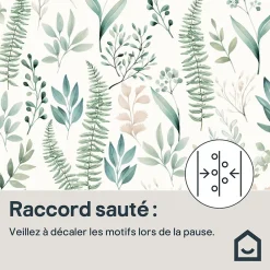 Discount GoodHome Papier peint pré-encollé vinyle intissé fleuri Easy Roll Chandos vert l.53 x H.1005 cm