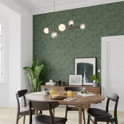 Clearance GoodHome Papier peint pré-encollé vinyle intissé uni Easy Roll Chaumont vert l.53 x H.1005 cm