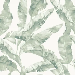 GoodHome Papier peint pré-encollé vinyle intissé feuillage Easy Roll Halton vert l.53 x H.1005 cm* Papier Peint Naturel Et Tropical|Papier Peint Pour Couloir