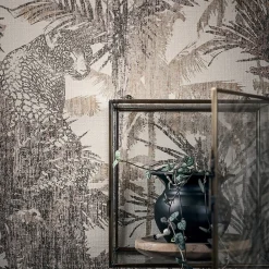 Hot Lutèce Papier peint Savana vinyle intissé léopard beige taupe