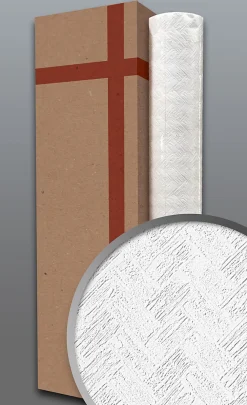 Clearance Edem Papier peint texturé 83103BR70 papier peint intissé texturé à l'aspect de pierre mat blanc 1 carton à 4 rouleaux