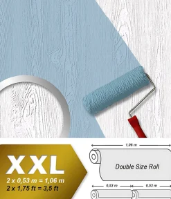 Online Edem Papier peint texturé 83005BR60 papier peint intissé texturé à l'aspect de bois mat blanc