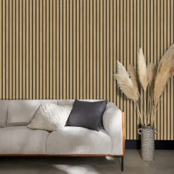 Grandeco Papier peint vinyle expansé sur intissé effet lattes de bois foncé L.1005 x l.53cm* Papier Peint Pour Couloir|Papier Peint Imitant