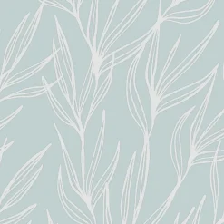 Best Lutèce Papier peint vinyle expansé sur intissé Folia feuillage bleu L.1005 x l.53cm
