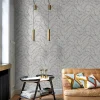 Grandeco Papier peint vinyle expansé intissé feuilles de bananier Isa noir et blanc L.1005 x l.53 cm* Papier Peint Naturel Et Tropical|Papier Peint Pour Couloir