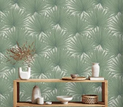 A.S. Creation Papier peint vinyle grainé sur intissé effet mat végétal Antigua As Creation L.1005 x l. 53 cm vert* Papier Peint Naturel Et Tropical