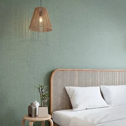 Clearance GoodHome Papier peint vinyle intissé uni structuré vert L.1000 x l.52 cm Shung
