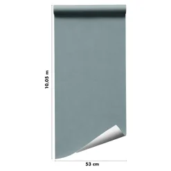 Discount GoodHome Papier peint vinyle intissé uni bleu vert L.53 x l.1005 cm Tille